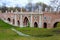 Gothic Revival architecture in Russia. Figure bridge in Tsaritsyno park in Moscow.