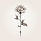 Gothic Romanticism: Minimalist Illustration Of A Rose In Dark Bronze And Light Beige