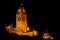 Gothic Segovia cathedral tower by night, Spain
