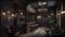 Gothic speakeasy bar interior, AI Generative