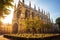 Gothic Splendor: Majestic European Cathedral in a Picturesque Town Square