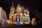 Gothic St. Vitus\' Cathedral on Prague Castle in the Night with Christmas Tree, Czech Republic