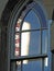 Gothic stained glass arch window leaded sash