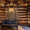Gothic Steampunk Library: A gothic-inspired library with vintage leather-bound books, brass accents, and cogwheel decorations3,