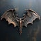Gothic Steampunk Metal Bat On Black Background
