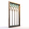 Gothic Style 3d Model Sale: Carved Metal Window With Tranquil Serenity