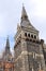 Gothic style architecture of Healy Hall building towers.