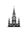 Gothic Temple Icon Isolated, Ancient Church Silhouette, Gothic Castle, Historical Architecture Minimal Design,