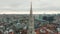 Gothic Tower of Brussels Town Hall. Aerial View of the Grand Place in Bruxelles