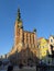 Gothic tower of Old Town Hall in Old Town in Gdansk, Poland