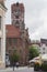 Gothic tower of town hall in Torun-city