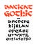 Gothic. Vector. Numbers. Medieval latin black letters on a white background. Calligraphy and lettering. Graphic elements for corpo