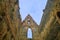 Gothic window. Ruins of medieval convent. Convent at Dolni Kounice, Czechia