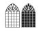 Gothic windows. Vintage frames. Church stained-glass windows