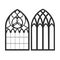 Gothic windows. Vintage frames. Church stained-glass windows