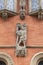 Gothic WrocÅ‚aw Old Town Hall on market square, relief on facade, Wroclaw, Poland