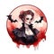 Goths. Vampires. Inspiring fear. Vampires of victorian times. watercolor isolated illustration. Ai generative.