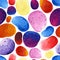 Gouache abstract seamless colorful spots on a white background
