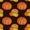 Gouache magic pumpkin seamless pattern