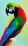 Gouache parrot portrait painted by a child