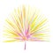 Gouache tropic leaf of palmetto fan. Hand-drawn clipart for art work and weddind design