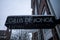 Gouda, South Holland/The Netherlands - February 7 2021: A shop sign covered in snow and ice with icicle below it from melting snow