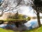 Gouganebarra Lake and the river Lee outside of Saint Finbarr`s Oratory chapel in county Cork, Ireland