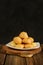 Gougeres on white plate