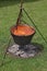 Goulash in cauldron