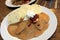 Goulash on a white plate