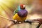 Gouldian rainbow finch bird close up nature birn
