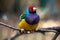 Gouldian rainbow finch bird close up nature birn