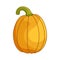 Gourd, pumpkin, flat cartoon illustration. Simple cartoon vegetable icon. Autumn illustration. Clipart element for