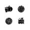 Gourd recipes black glyph icons set on white space