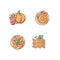 Gourd recipes RGB color icons set