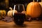 gourd unity cup filled with rich, dark wine