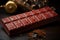 Gourmet allure delectable chocolate bar on a dark wooden background