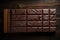 Gourmet allure delectable chocolate bar on a dark wooden background