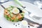 Gourmet appetizer - salmon tartare with avocado