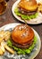 Gourmet burgers closeup