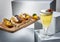 Gourmet canapes with cocktail