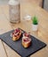 gourmet canapes of raw Iberian ham