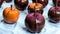 Gourmet Caramel Apples for National Lollipop Day.AI Generated