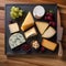 A gourmet cheese board with a selection of international cheeses2
