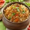 Gourmet chicken biryani with steamed basmati rice