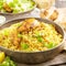 Gourmet chicken biryani with steamed basmati rice