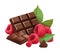 Gourmet chocolate dessert with fresh strawberry slices