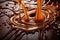 Gourmet chocolate sauce: creamy waves of sweetness