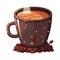 Gourmet coffee mug and steam