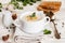 Gourmet cream soup with mushrooms champignons